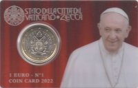 Vatikan 1 Euro 2022 - Franziskus - Coincard Nr.1