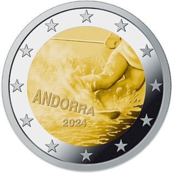 Andorra 2 Euro 2024 "100 Jahre Skifahren"
