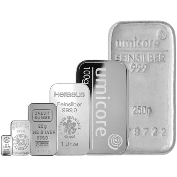 7,78 Gramm Silberbarren verschiedene Hersteller I 1/4 oz