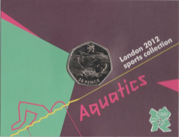 UK 50 Pence 2011 - XXX. Olympische Sommerspiele 2012 in London "Aquatics" - Ku-Ni