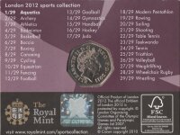 UK 50 Pence 2011 - XXX. Olympische Sommerspiele 2012 in London "Aquatics" - Ku-Ni