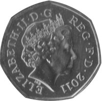 UK 50 Pence 2011 - XXX. Olympische Sommerspiele 2012 in London "Canoeing" - Ku-Ni