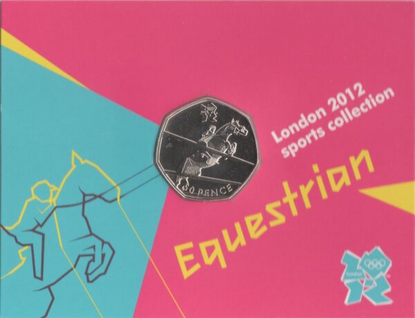 UK 50 Pence 2011 - XXX. Olympische Sommerspiele 2012 in London "Equestrian" - Ku-Ni