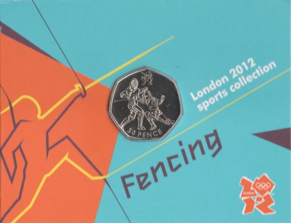UK 50 Pence 2011 - XXX. Olympische Sommerspiele 2012 in London "Fencing" - Ku-Ni