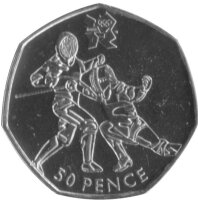 UK 50 Pence 2011 - XXX. Olympische Sommerspiele 2012 in London "Fencing" - Ku-Ni