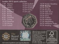 UK 50 Pence 2011 - XXX. Olympische Sommerspiele 2012 in London "Rowing" - Ku-Ni