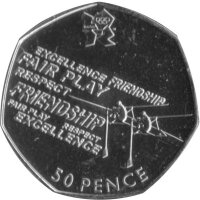 UK 50 Pence 2011 - XXX. Olympische Sommerspiele 2012 in London "Rowing" - Ku-Ni