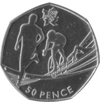 UK 50 Pence 2011 - XXX. Olympische Sommerspiele 2012 in London "Triathlon" - Ku-Ni