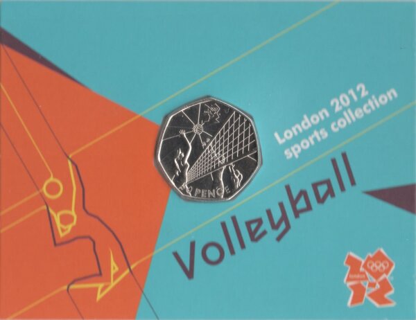 UK 50 Pence 2011 - XXX. Olympische Sommerspiele 2012 in London "Volleyball" - Ku-Ni