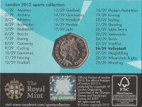 UK 50 Pence 2011 - XXX. Olympische Sommerspiele 2012 in London "Volleyball" - Ku-Ni