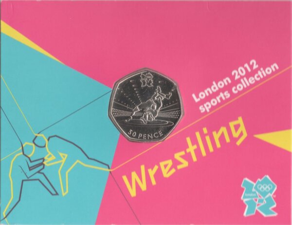 UK 50 Pence 2011 - XXX. Olympische Sommerspiele 2012 in London "Wrestling" - Ku-Ni