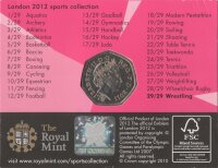 UK 50 Pence 2011 - XXX. Olympische Sommerspiele 2012 in London "Wrestling" - Ku-Ni
