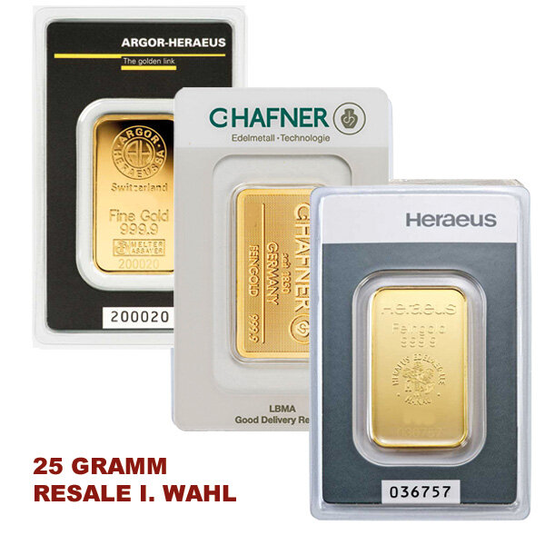 25 Gramm Goldbarren RESALE I. Wahl | LBMA