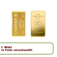 25 Gramm Goldbarren RESALE I. Wahl in Folie...