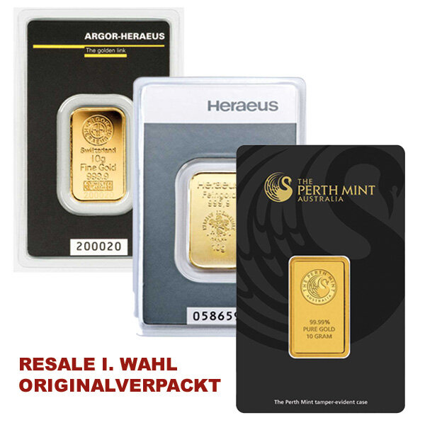 10 Gramm Goldbarren RESALE originalverpackt I. Wahl | LBMA
