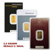 2,5 Gramm Goldbarren RESALE II. Wahl