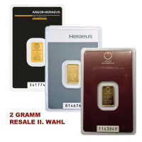 2 Gramm Goldbarren RESALE II. Wahl