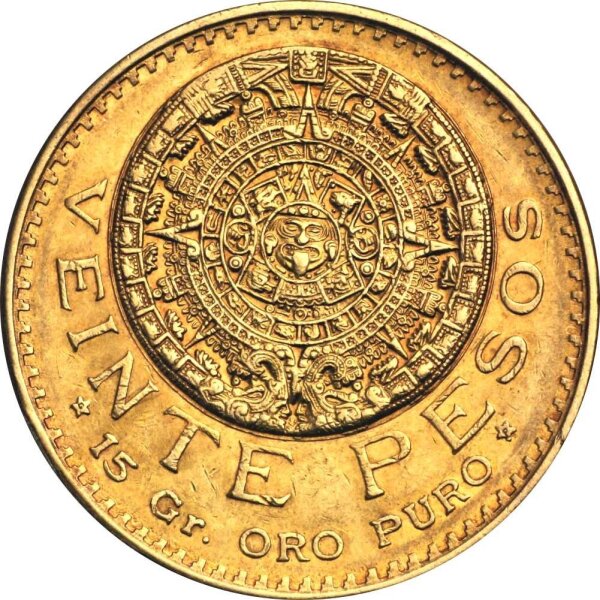 Mexiko Centenario 20 Pesos Aztekenkalender Gold