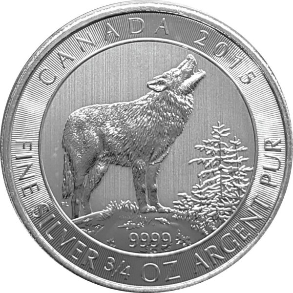 Kanada Grauwolf 2015 3/4 oz Silber