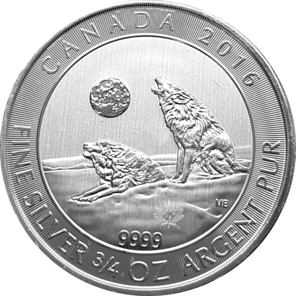 Kanada Heulender Wolf 2016 3/4 oz Silber