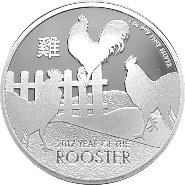 Niue Lunar 2017 Jahr des Hahns - 1 oz Silber