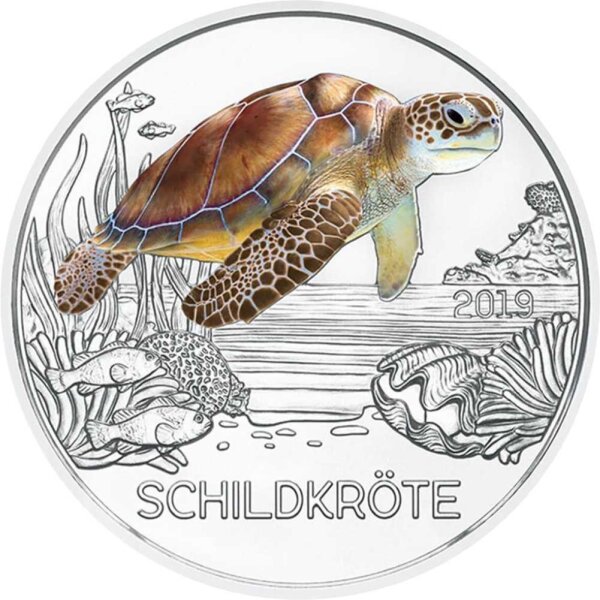 Österreich Tier-Taler 3 Euro 2019 Schildkröte