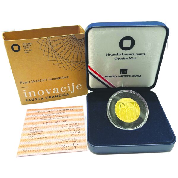 Kroatien 100 Euro 2023 Fausto Veranzio 1 oz Gold
