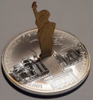 Cook Islands 10 Dollars 2006 - Weltdenkmäler "Freiheitsstatue" - Silber PP Skulpturmünze teilvergoldet