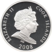 Cook Islands 10 Dollars 2008 - Weltdenkmäler "Große Sphinx von Gizeh" - Silber PP Skulpturmünze teilvergoldet