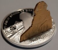 Cook Islands 10 Dollars 2008 - Weltdenkmäler "Große Sphinx von Gizeh" - Silber PP Skulpturmünze teilvergoldet