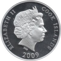 Cook Islands 10 Dollars 2009 - Weltdenkmäler "Himmelstempel" - Silber PP Skulpturmünze teilvergoldet