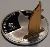 Cook Islands 10 Dollars 2009 - Weltdenkmäler "Burj al Arab" - Silber PP Skulpturmünze teilvergoldet