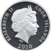 Cook Islands 10 Dollars 2010 - Weltdenkmäler "Atomium" - Silber PP Skulpturmünze teilvergoldet