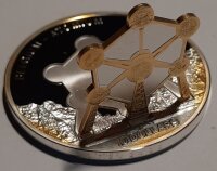 Cook Islands 10 Dollars 2010 - Weltdenkmäler "Atomium" - Silber PP Skulpturmünze teilvergoldet