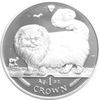 Isle of Man 1997 Langhaarkatze 1 oz Silber  - Polierte...