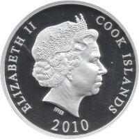 Cook Islands 10 Dollars 2010 - Weltdenkmäler "That Luang" - Silber PP Skulpturmünze teilvergoldet