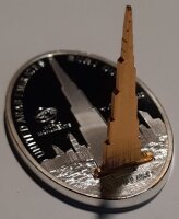 Cook Islands 10 Dollars 2010 - Weltdenkmäler "Burj Dubai" - Silber PP Skulpturmünze teilvergoldet