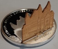 Cook Islands 10 Dollars 2011 - Weltdenkmäler "Kaiserdom zu Speyer" - Silber PP Skulpturmünze teilvergoldet