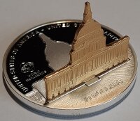 Cook Islands 10 Dollars 2012 - Weltdenkmäler "United States Capitol" - Silber PP Skulpturmünze teilvergoldet