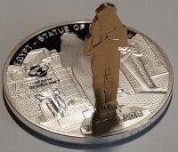 Cook Islands 10 Dollars 2013 - Weltdenkmäler "Statue Ramses II." - Silber PP Skulpturmünze teilvergoldet