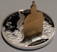 Cook Islands 10 Dollars 2014 - Weltdenkmäler "Stille-Nacht-Kapelle" - Silber PP Skulpturmünze teilvergoldet