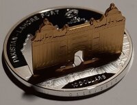 Cook Islands 10 Dollars 2014 - Weltdenkmäler "Lahore Fort" - Silber PP Skulpturmünze teilvergoldet