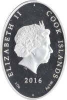 Cook Islands 10 Dollars 2016 - Weltdenkmäler "Freiheitsstatue" - Silber PP Skulpturmünze teilvergoldet
