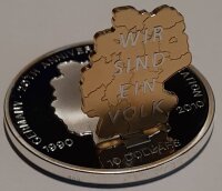 Nauru 10 Dollars 2010 - 20 Jahre Deutsche Einheit - Silber PP Skulpturmünze teilvergoldet