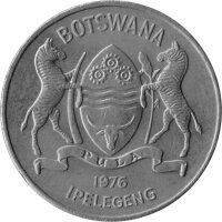 Botswana 50 Thebe 1976 - F.A.O. Fischadler - Kupfer-Nickel