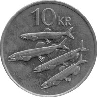 Island 10 Kronur 1984 - F.A.O. Lodde-Fische - Kupfer-Nickel