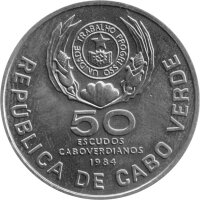 Kap Verde 50 Escudos 1984 - F.A.O. Weltfischereikonferenz "Schafskopf-Fisch" - Kupfer-Nickel
