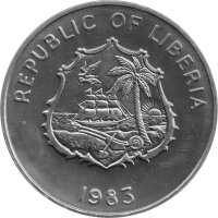 Liberia 2 Dollars 1983 - F.A.O. Weltfischereikonferenz "Langhals Corvina" - Kupfer-Nickel