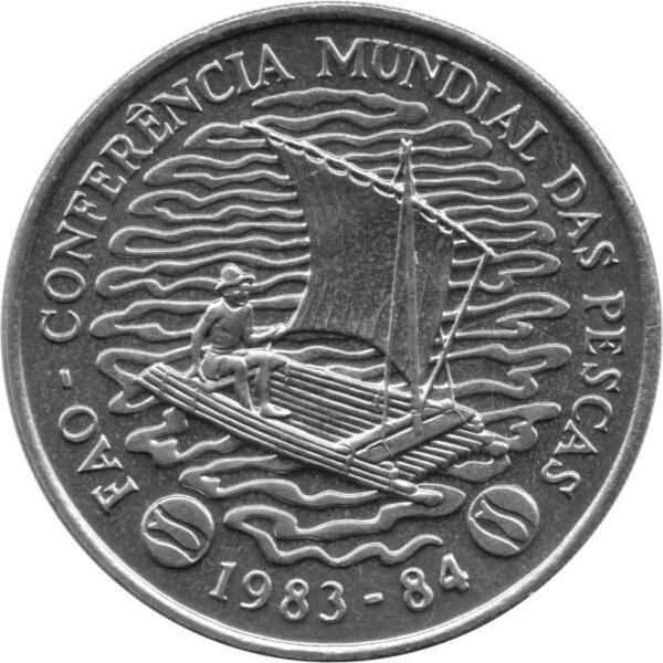 Mosambik 50 Meticais 1983 - F.A.O. Weltfischereikonferenz "Fischerfloß" - Kupfer-Nickel