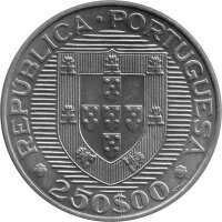 Portugal 250 Escudos 1984 - F.A.O. Weltfischereikonferenz - Kupfer-Nickel
